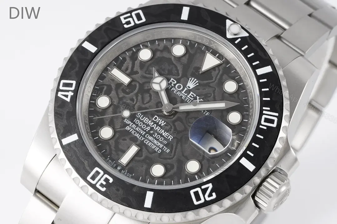 View 2 of GM Factory Clean Factory ROLEX DIW Submariner Parakeet Black Watch