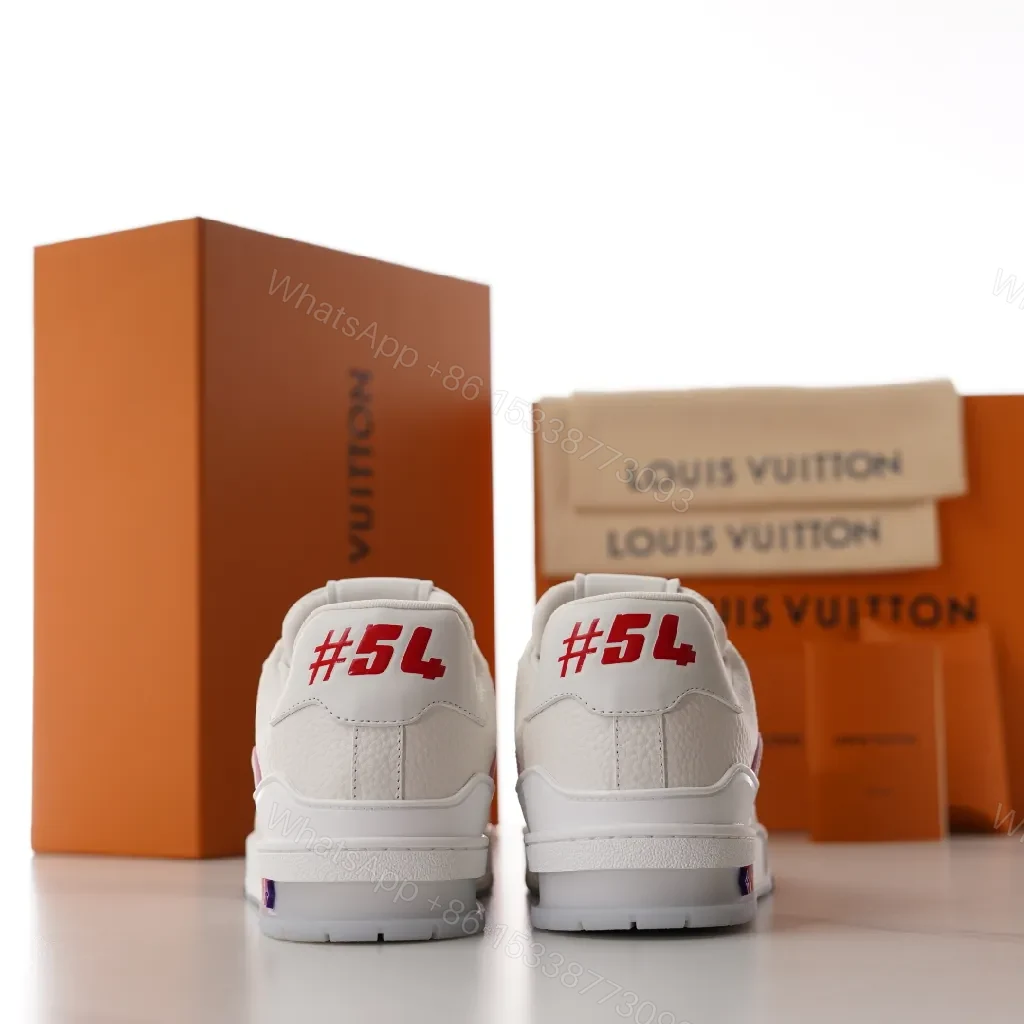 View 9 of White Leather Low-Top Sneaker with Subtle Accents