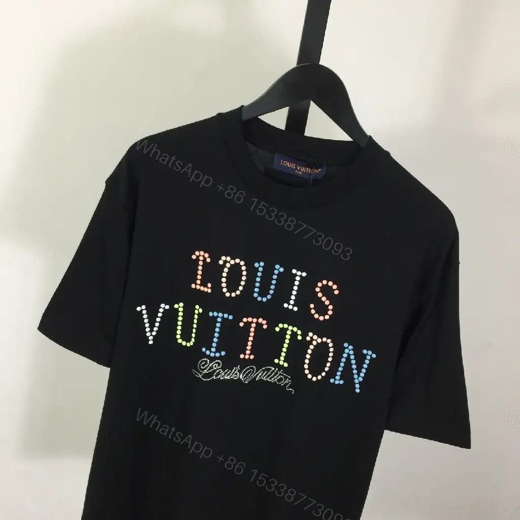 View 3 of Rainbow Logo Tee, Cotton Blend, Street-Luxe, Luxe Graphic, T-Shirt