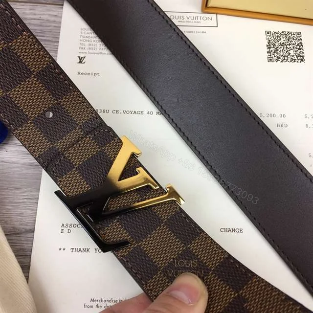 View 9 of LOUIS VUITTON INITIALES 40MM REVERSIBLE DAMIER EBENE CANVAS BELT – B89
