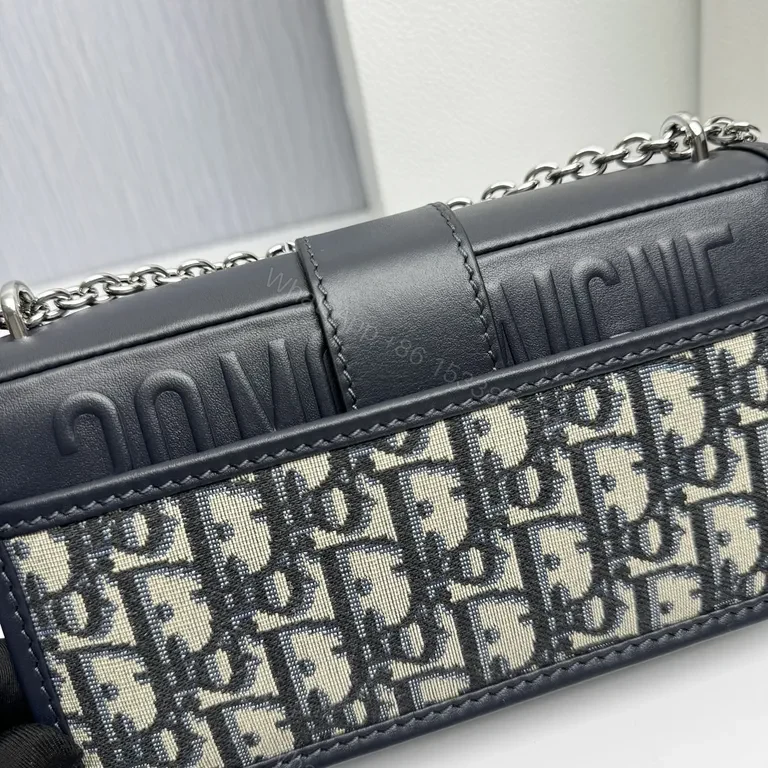 View 3 of Chic Monogram Leather Trim Structured Bag - Compact Luxury