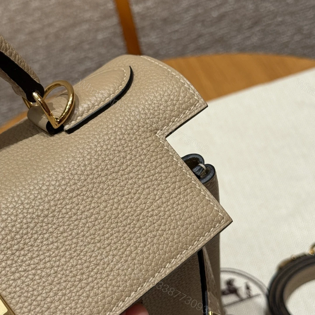 View 13 of 高仿Hermes*Kelly28系列H043230TCS2風衣灰金扣牛皮純手工