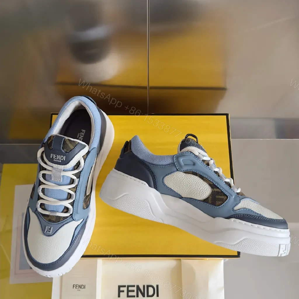 View 6 of Textured Denim-Blend Leather Street Sneakers, All-Day Comfort