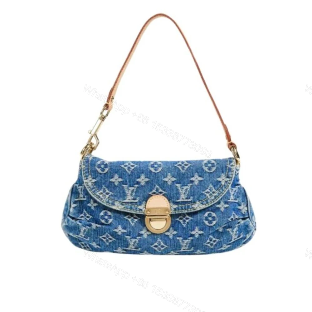 Louis Vuitton Pleaty Handbag Monogram Denim Blue 26Cm M95050 — view 1