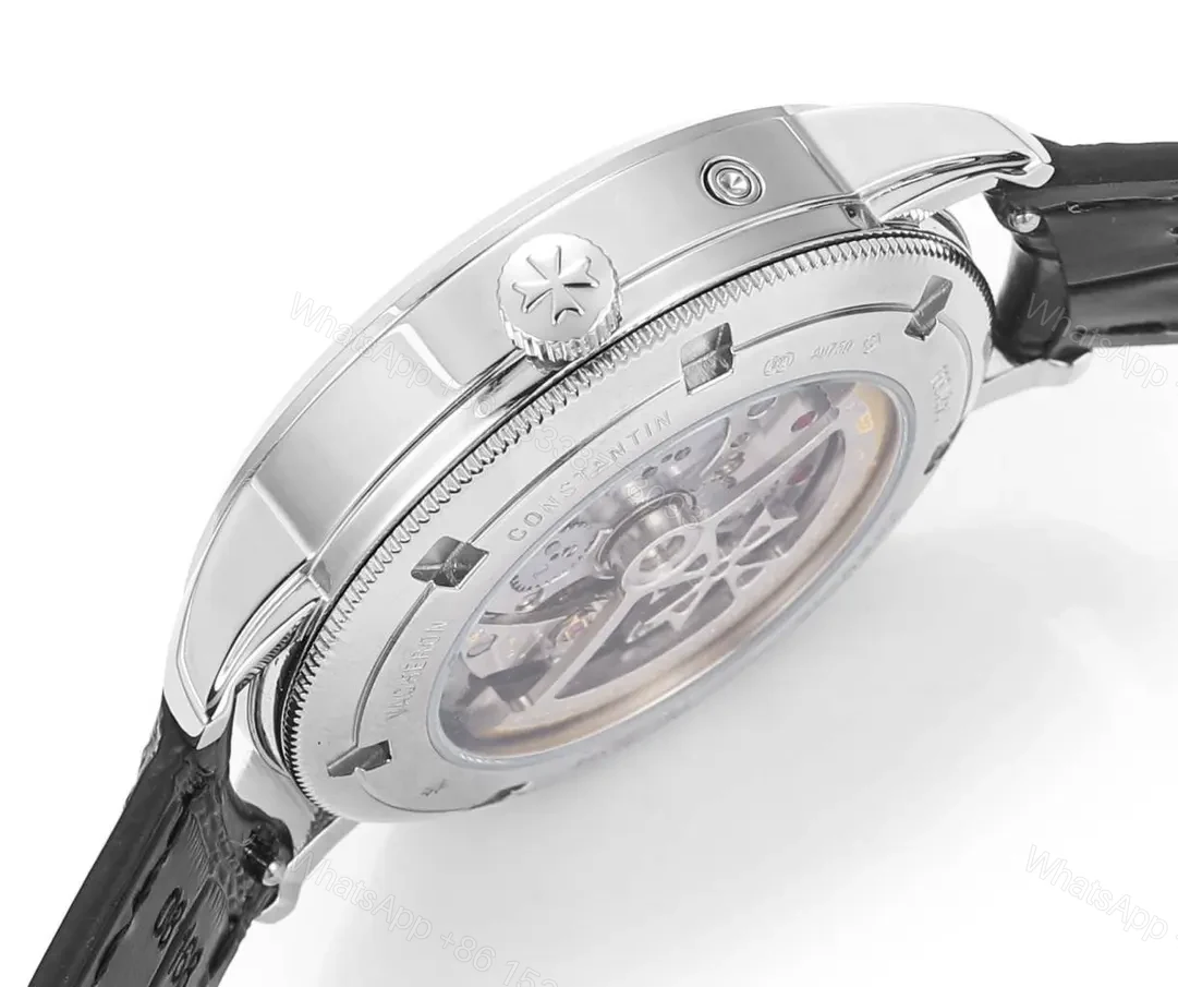 View 3 of 8F Factory Vacheron Constantin Traditionnelle Mechanical Watch 83520/000R-9909 – Silver Dial, Black Leather Strap, 40mm Case, Automatic Movement with Power Reserve, Day, Date, and Small Seconds Display