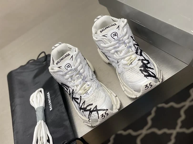 View 3 of BALENCIAGA MEN’S RUNNER GRAFFITI TRAINERS – BB218