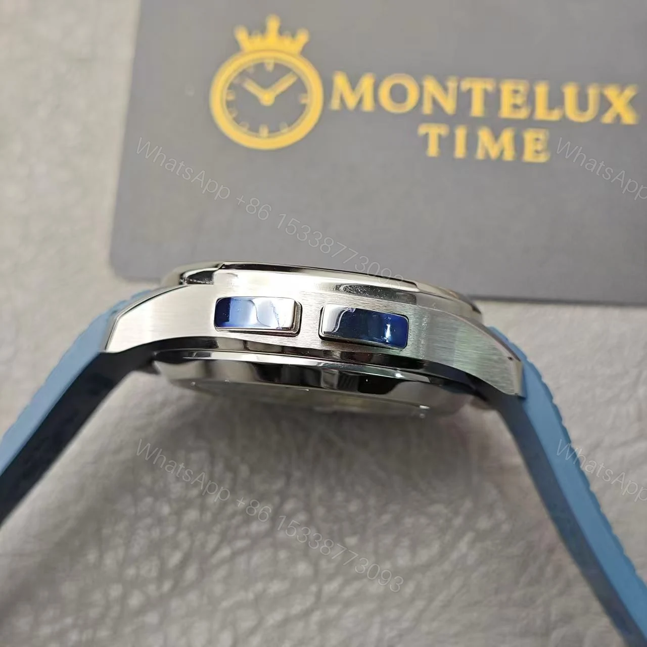 View 6 of Replica Clone Denim Blue Patek Philippe Aquanaut 2024 Model