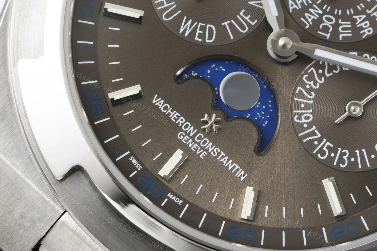 View 5 of GS Factory Vacheron Constantin Overseas Perpetual Calendar 4300V Series Watch – Stainless Steel with Grey Dial and Interchangeable Straps