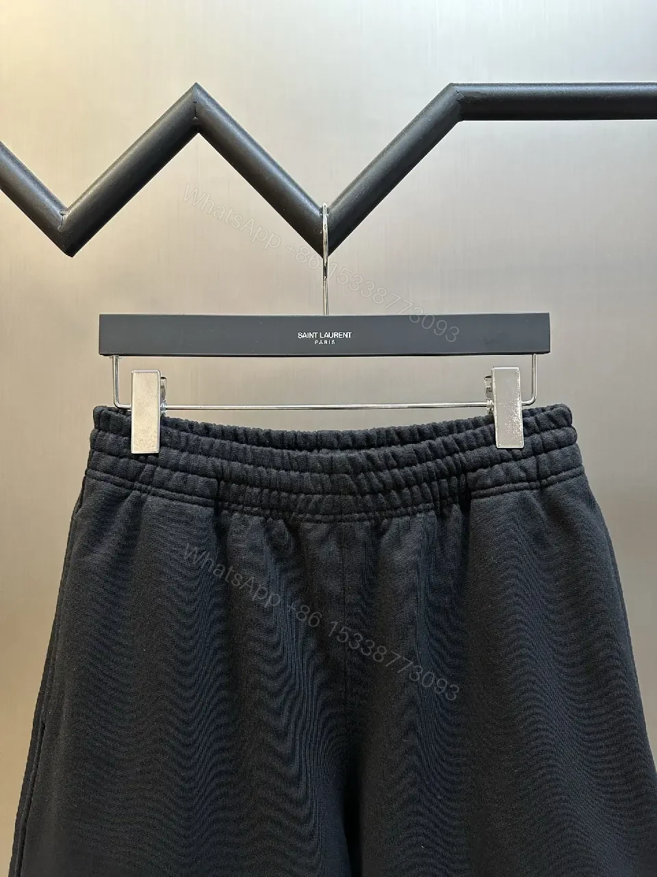 View 5 of Black Cotton Shorts Burberry London Logo Key Feature Elastic Waistband Shorts