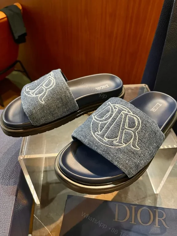View 4 of Denim Monogram Luxe Slide: Everyday Couture Footwear