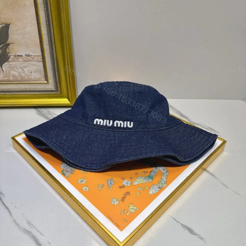 Denim Bucket Hat — Structured, Subtle Luxury Embroidery — view 1