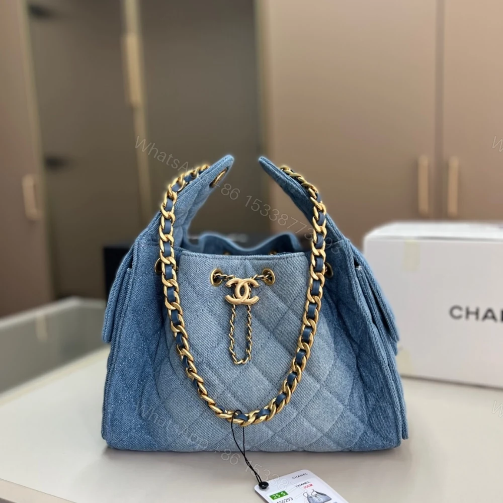 View 2 of Chanel 25 Small Handbag Washed Denim Blue 25Cm AS5293 B20603 U0475