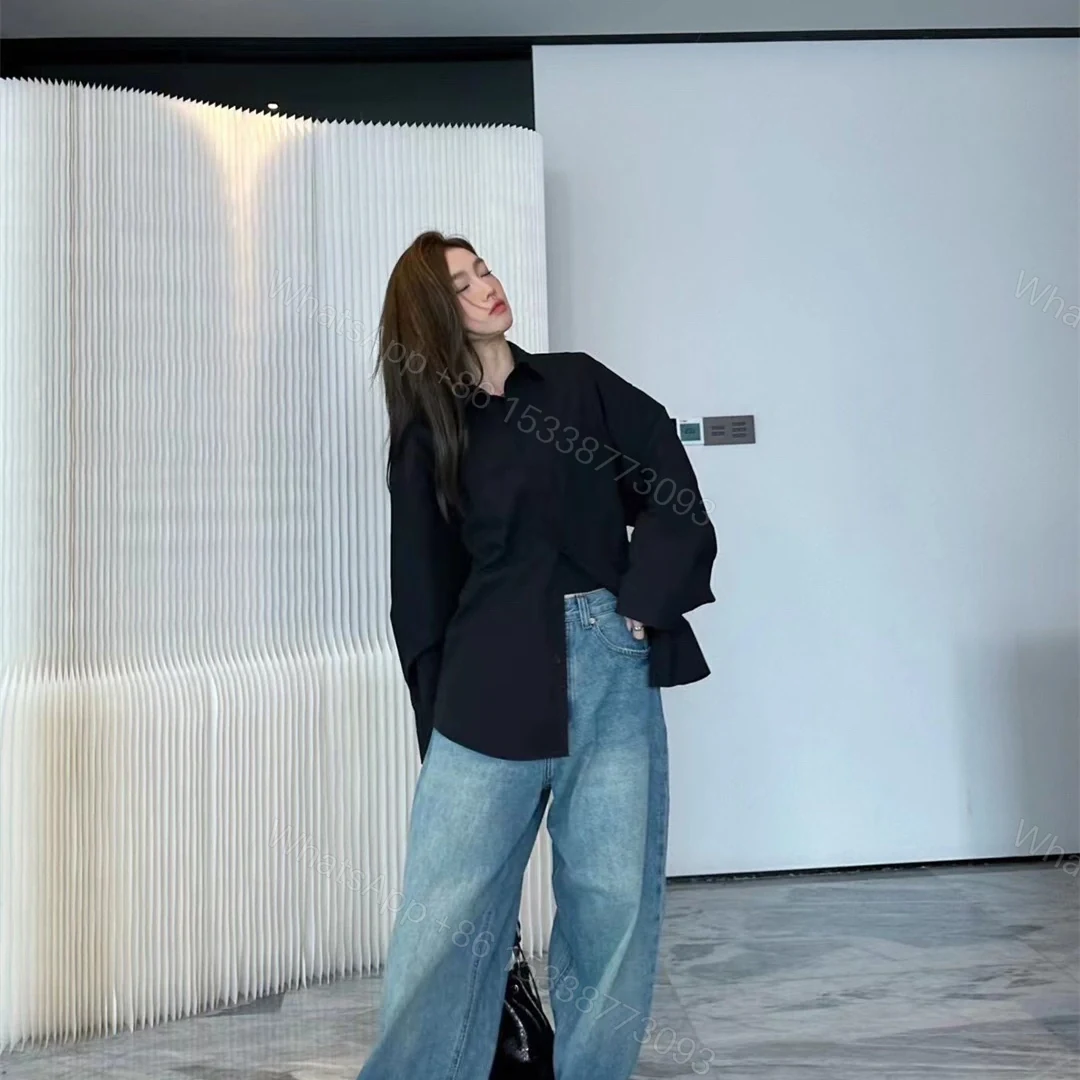 View 17 of 高仿Balenciaga*FW24系列663030背後字母襯衫黑色