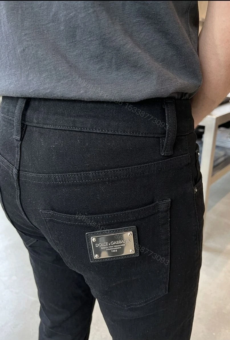 View 3 of Dolce Gabbana Current Store Exclusive Black Denim Straight Fit First Copy | AAA+ Replica