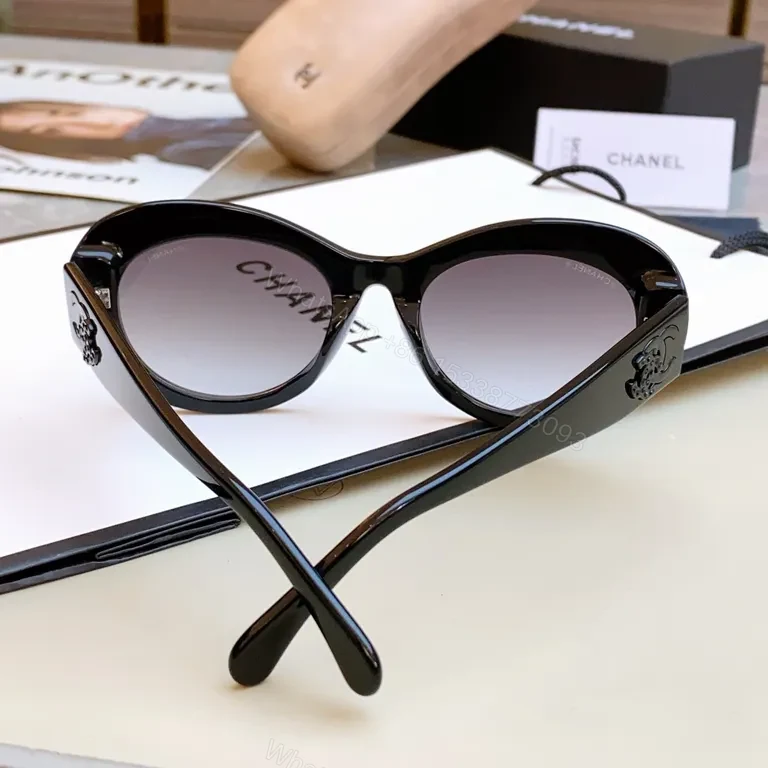 View 8 of Chanel-Inspired Black Cat-Eye Sunglasses: Luxe Silhouette