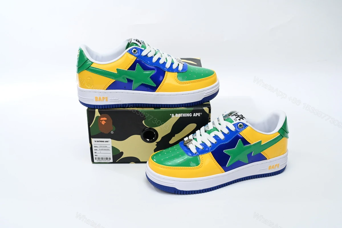 View 2 of Cheap Fake Bape Sta Low Black Yellow Green Orchid 1180 191 004 A