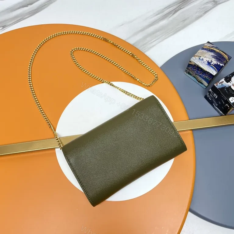 View 4 of Compact Luxe Shoulder Bag with Gold-YSL Chain
