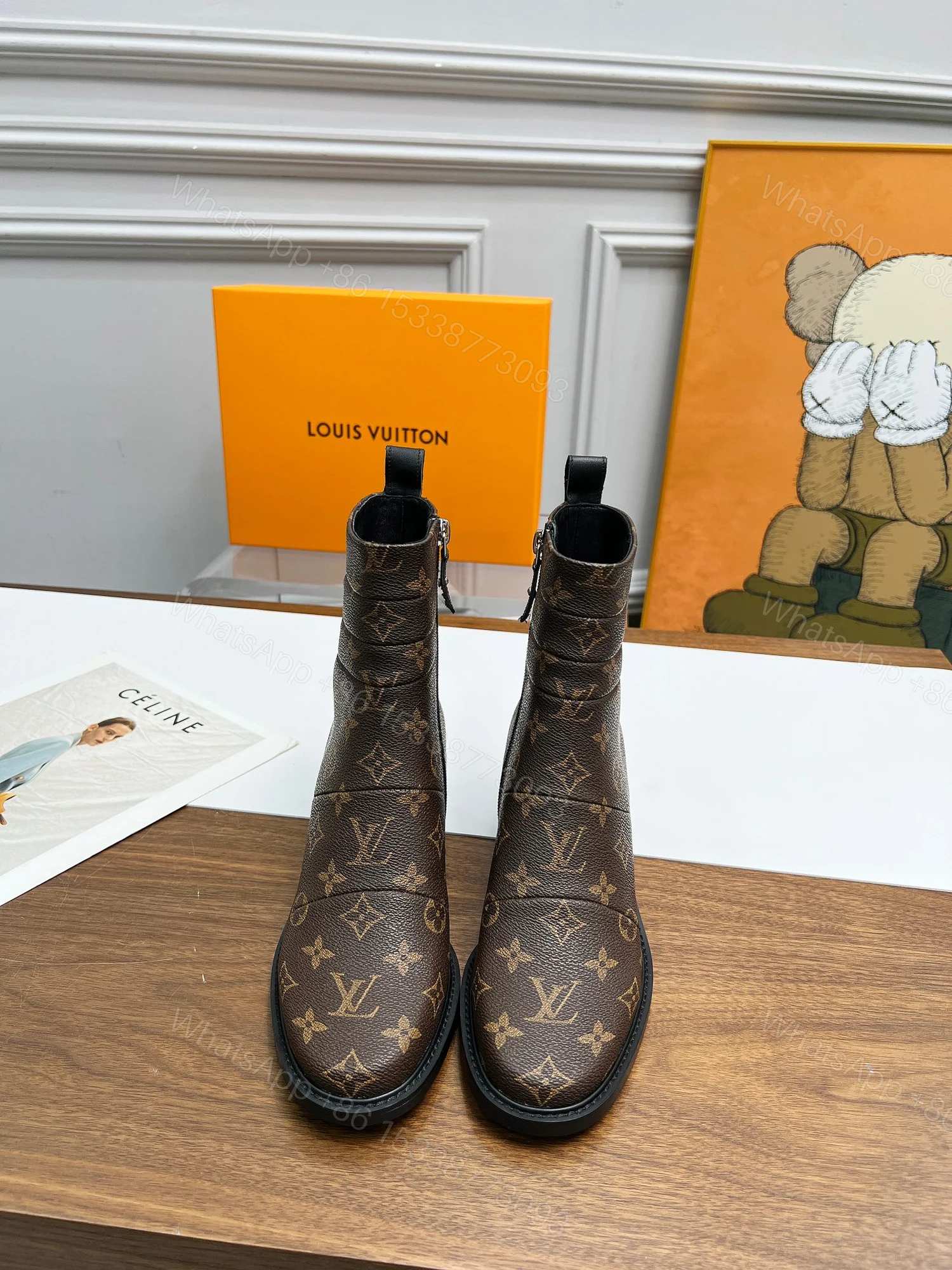 View 3 of LOUIS VUITTON JAZZ BOOTS MONOGRAM EBENE BROWN 1ADBKP
