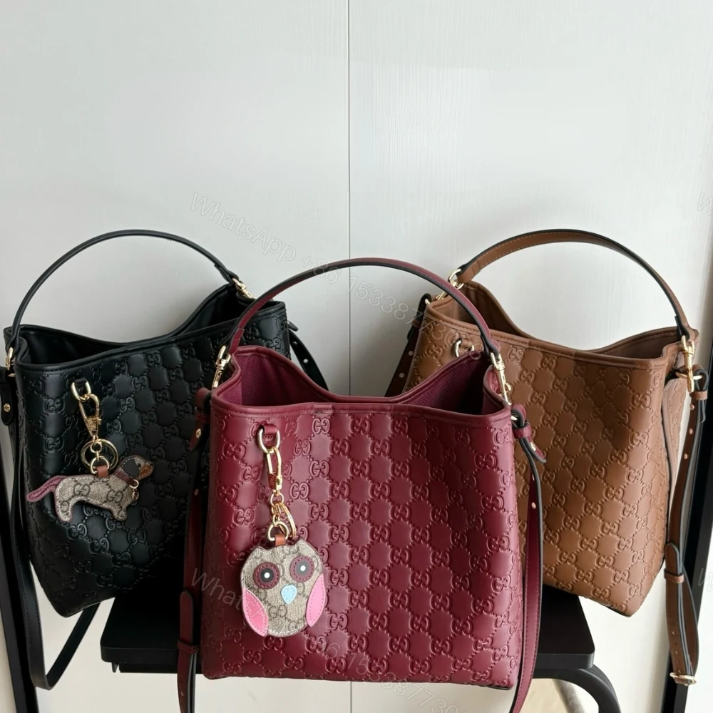 View 9 of Gucci GG Emblem Small Bucket Bag Black 25Cm