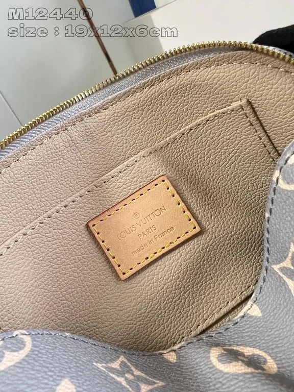 View 7 of Lilac Monogram-Texture Compact Bag: Luxe Everyday Charm