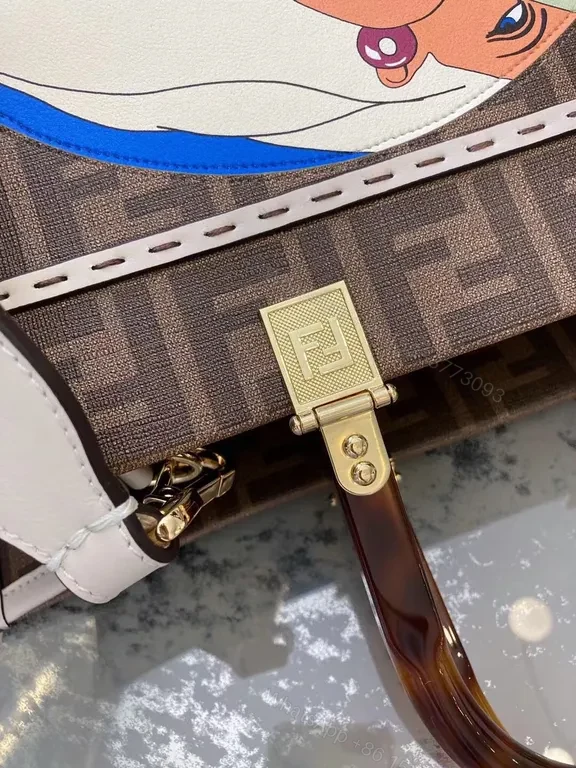 View 8 of Bold Canvas Satchel: Fendi-Inspired Graphic Luxury Bag