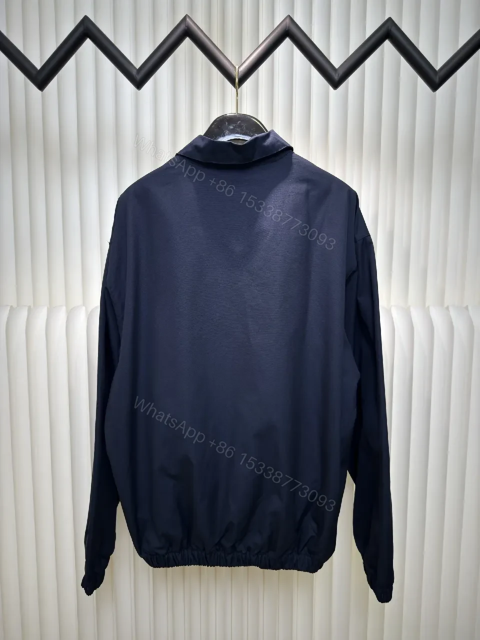 View 6 of Navy Windbreaker: Minimalist Luxe Light Shell, Subtle Logo