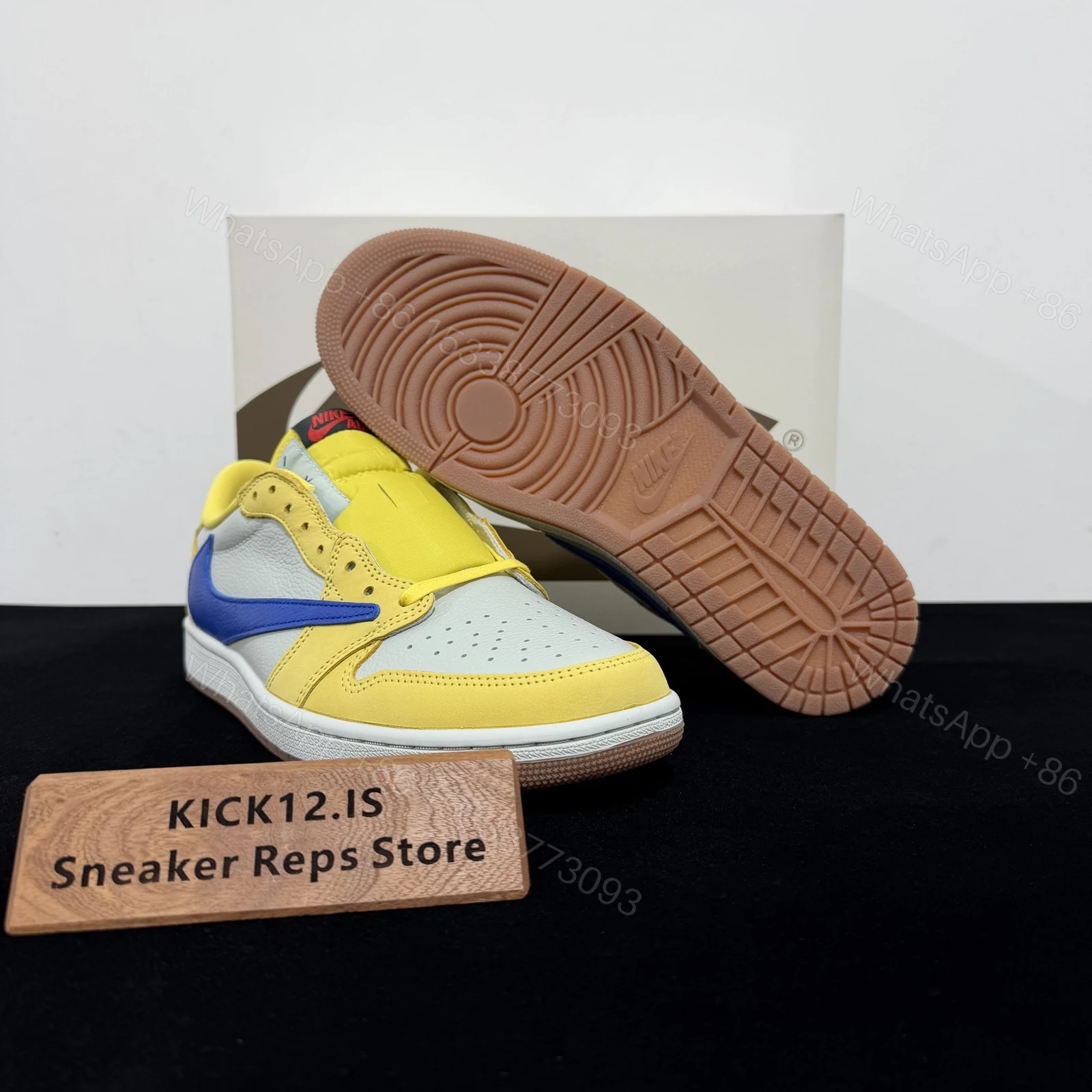 View 3 of Travis Scott x Air Jordan 1 Low OG Canary Reps