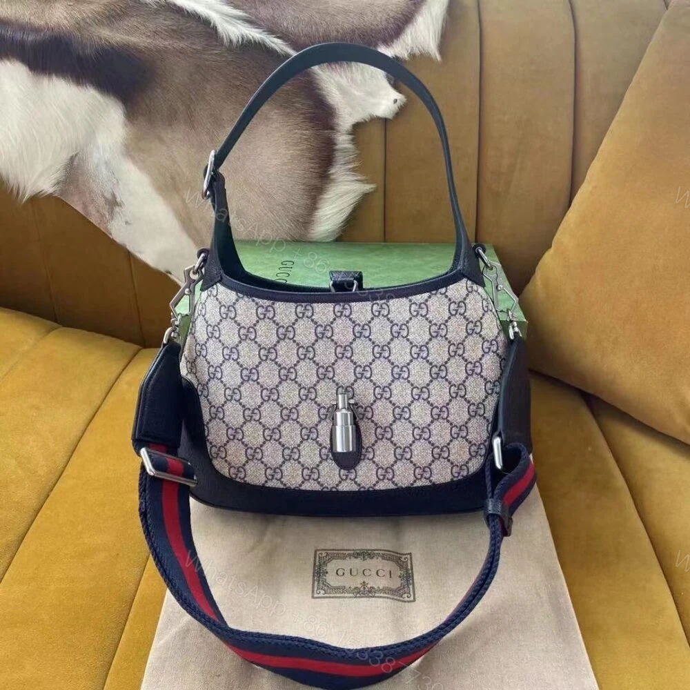 View 2 of Gucci Jackie 1961 Small Shoulder Bag Beige And Blue 28Cm
