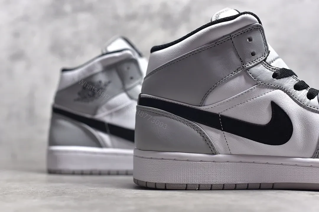 View 4 of Air Jordan 1 Mid “Light Smoke Grey” Reps