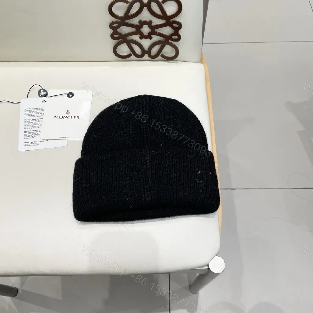 View 4 of Monochrome Knit Beanie: Luxe Logo Warmth, Folded Cuff