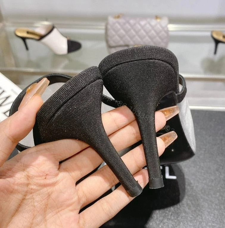 CHANEL Mesh Grosgrain CC Mules — view 2