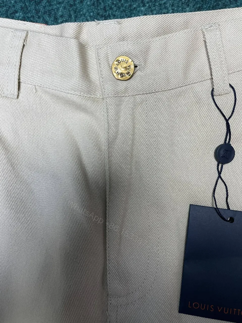 View 5 of Patterned Denim Utility Pants: LV Monogram Texture Denim Slim Fit