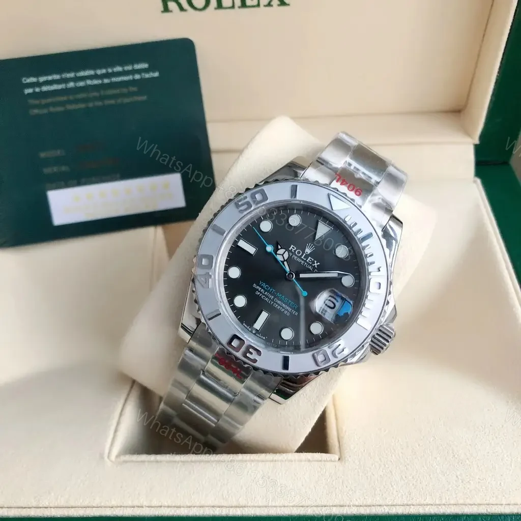 View 3 of Fake Rolex Yacht-Master 40 Oystersteel Platinum Replica 116622-0001