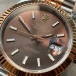 View 3 of KING Factory 1:1 Rolex DateJust 41 126331 RG Fluted Bezel Best Edition 904L Steel Brown Stick Dial VR3235
