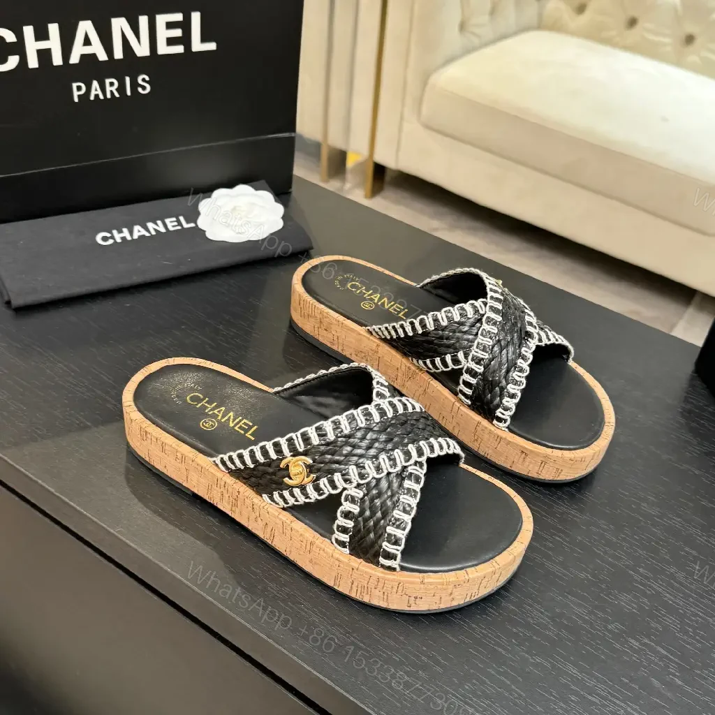 Chic Cork-Sole Sandals with Signature Hardware — view 1