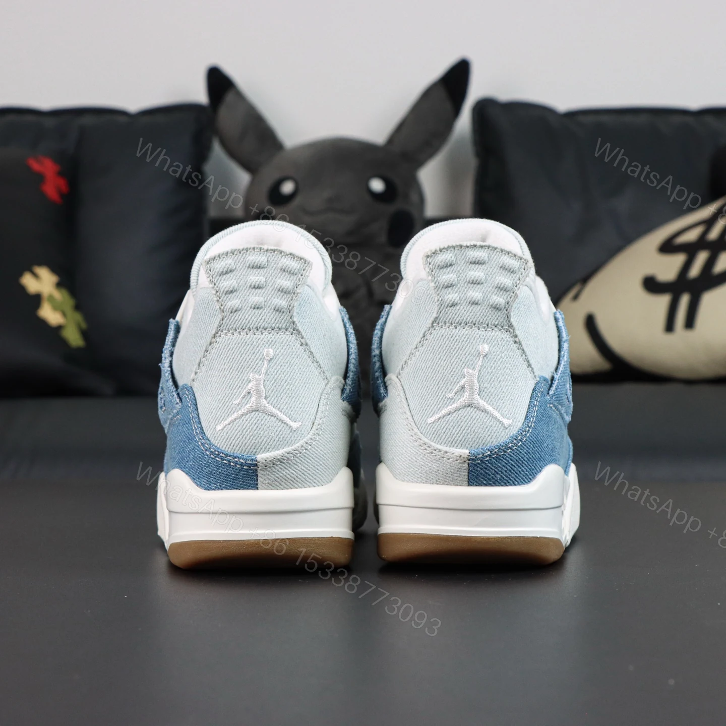 View 6 of Air Jordan 4 Denim Worn Blue Reps​