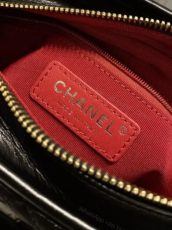 View 6 of Chanel-Inspired Quilted Leather Crossbody with Gold Hardware