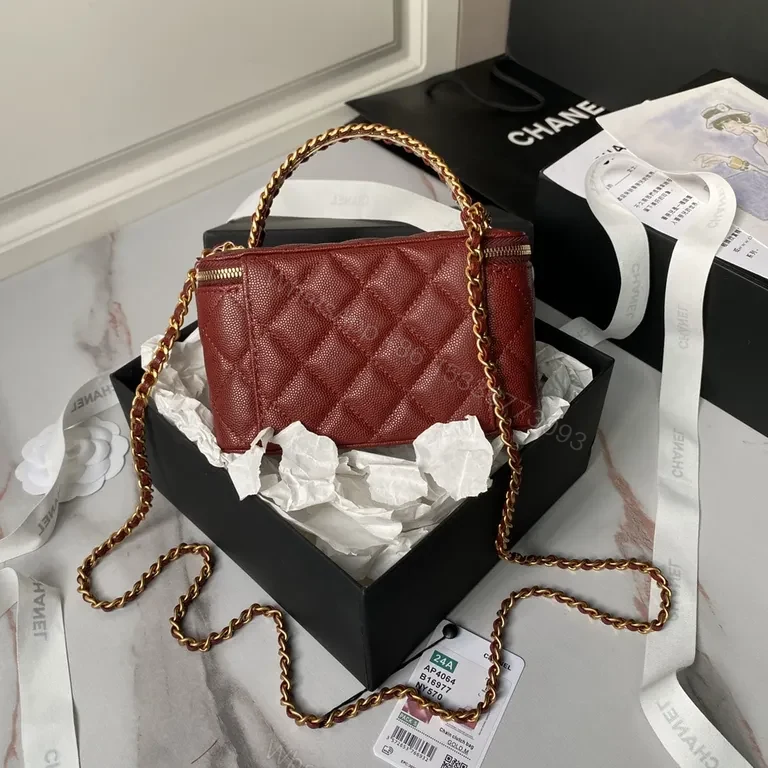 View 7 of Chic Quilted Mini Bag with Gold Chain Strap - Luxe Burgundy