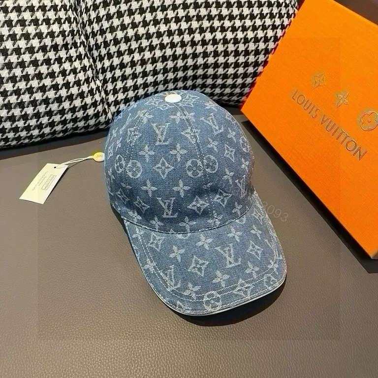 View 6 of Denim Monogram LV-Inspired Cap: Casual Luxury Baseball Hat