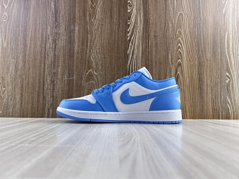 View 7 of Bold Two-Tone Leather Sneaker: Blue & White Luxury Shoes