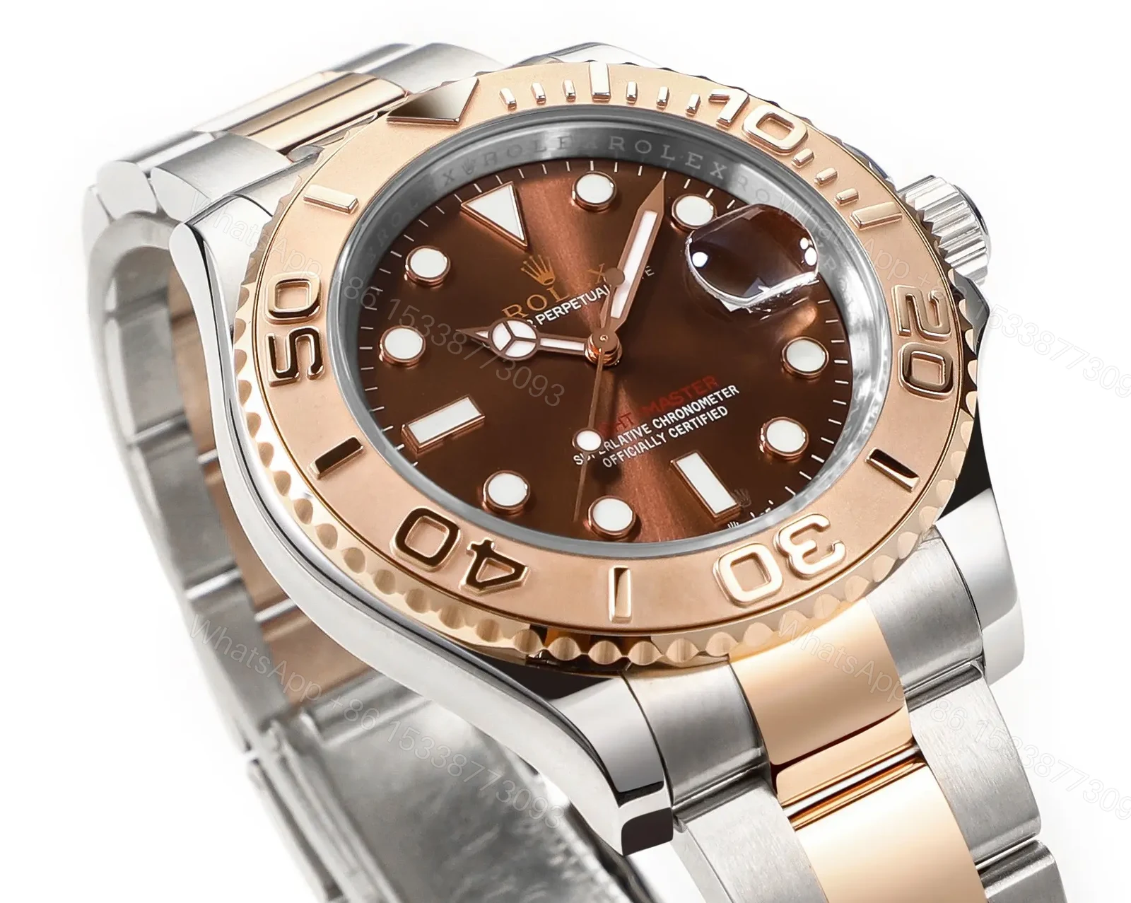 View 2 of RM Factory Clean Factory Rolex Yacht-Master 40 Rose Gold Brown Dial