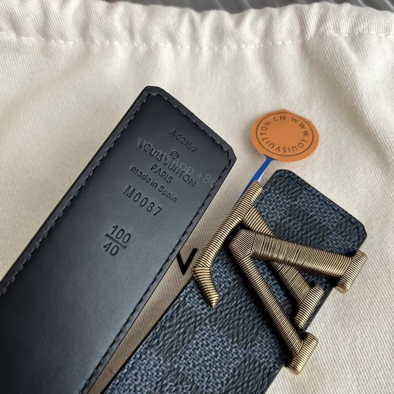View 5 of Bold LV Checker Belt: Lux Durable Everyday Accessory