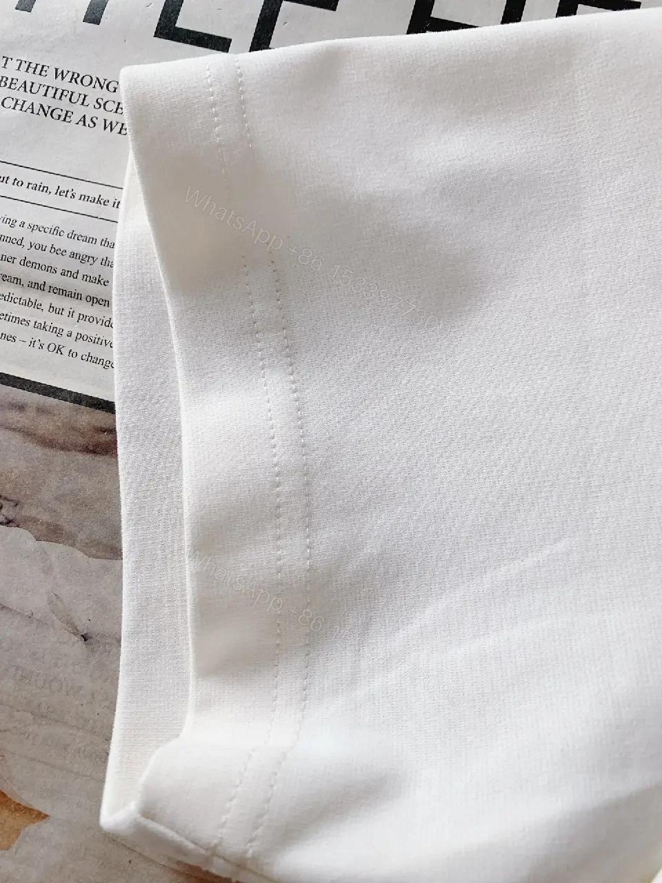 View 8 of Off-White Cream Casual Logo Tee with Bold DIOR Emblem T-shirt