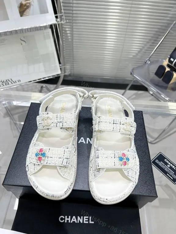 Chanel-Influenced Textured Sandals: Couture Comfort — view 1