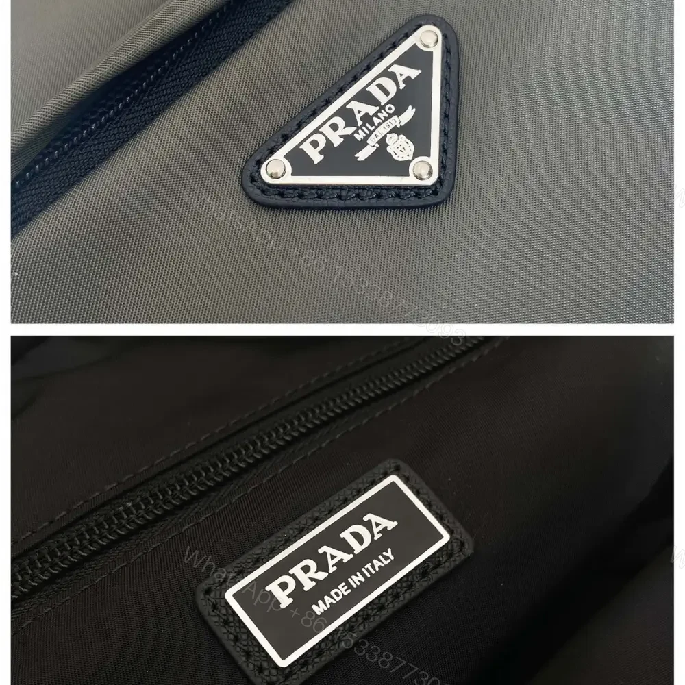 View 9 of 高仿Prada*RE-Nylon系列2VZ116尼龍男士胸包灰色免檢版