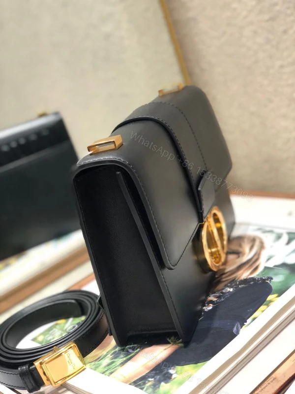 View 6 of Dior 30 Montaigne Super High-Quality Women’s Handbag Black with Gold Lock 24x17x8cm
