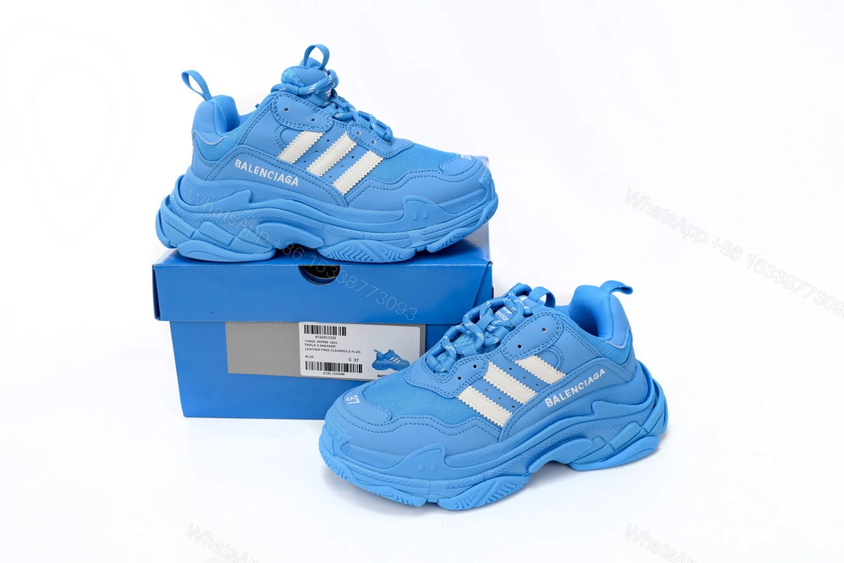 adidas x Balenciaga Triple S Blue And White Bars — view 2