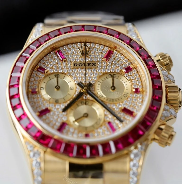 View 6 of Daytona 126598TRU 40mm Super Clone Custom Gold Wrapped, Ruby & Moissanite Diamonds