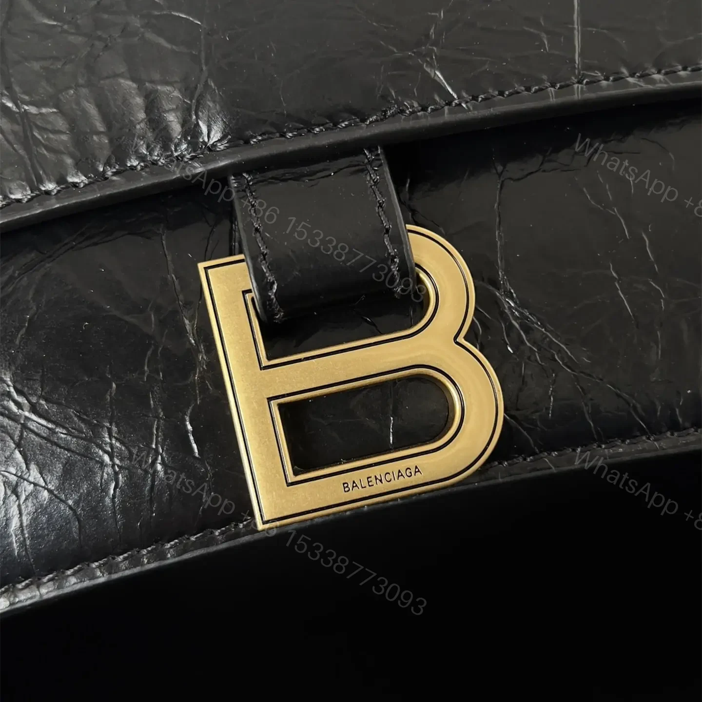 View 9 of 高仿BalenciagaCrush系列單肩包黑金S