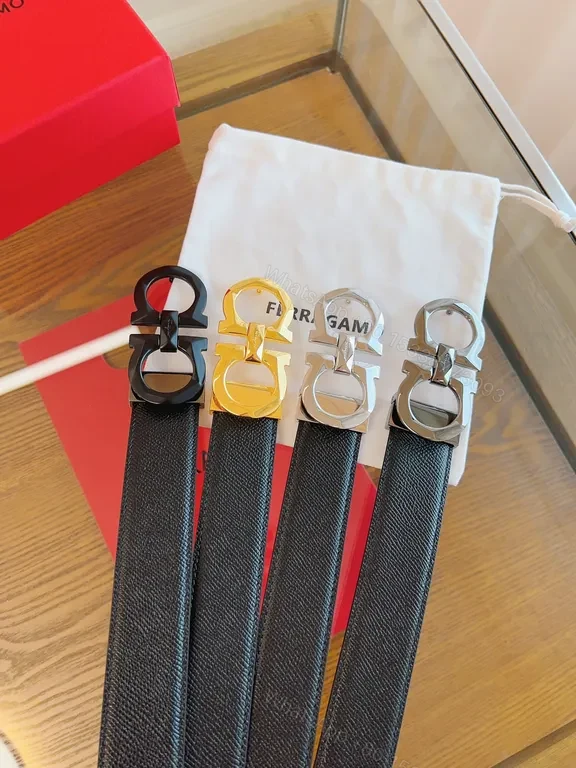 View 7 of Bold Black Leather Belt: Signature Hardware, Premium Ferragamo Style